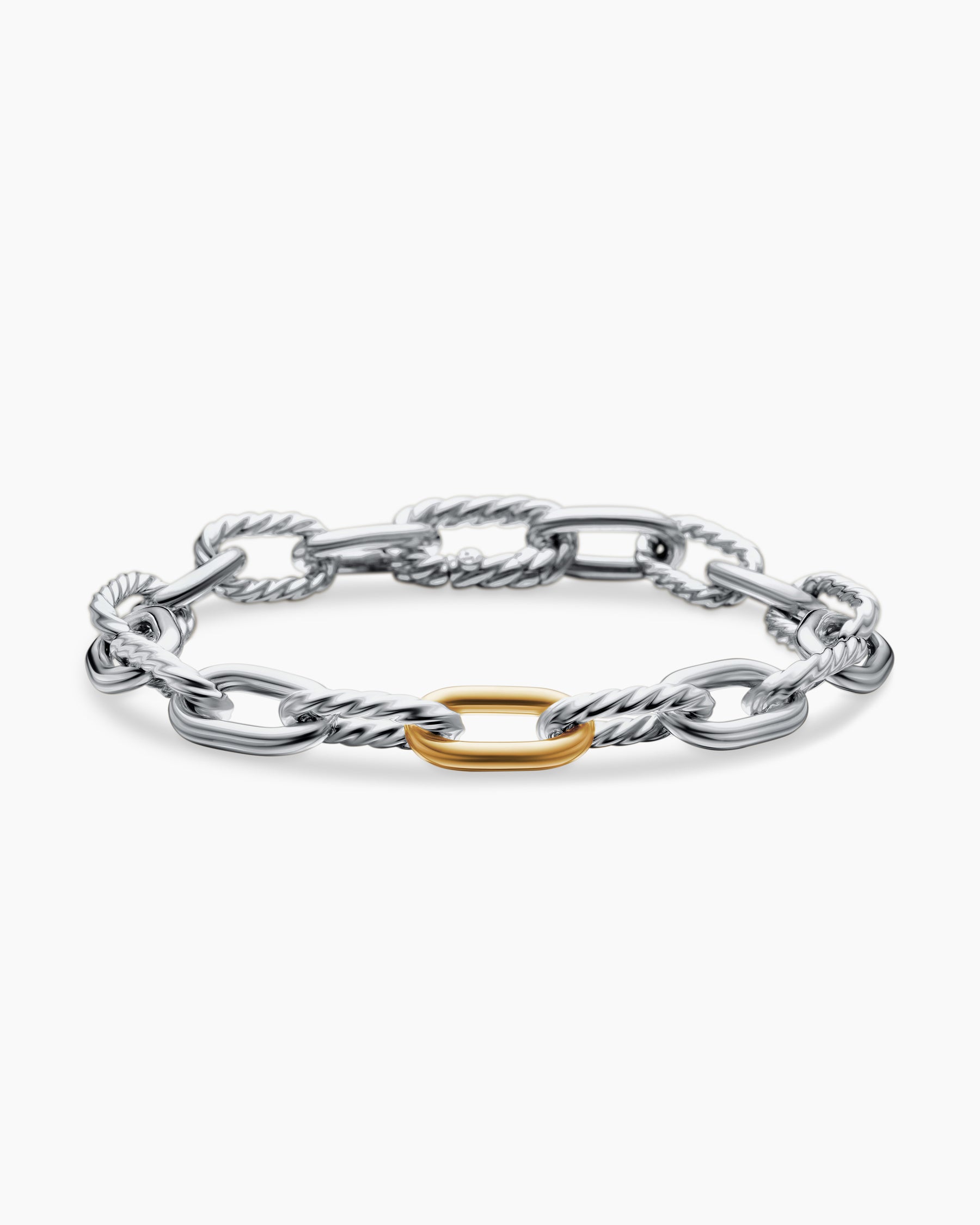Dy Madison&amp;reg; Chain Bracelet in Sterling Silver With 18k Yellow Gold, 8.5mm