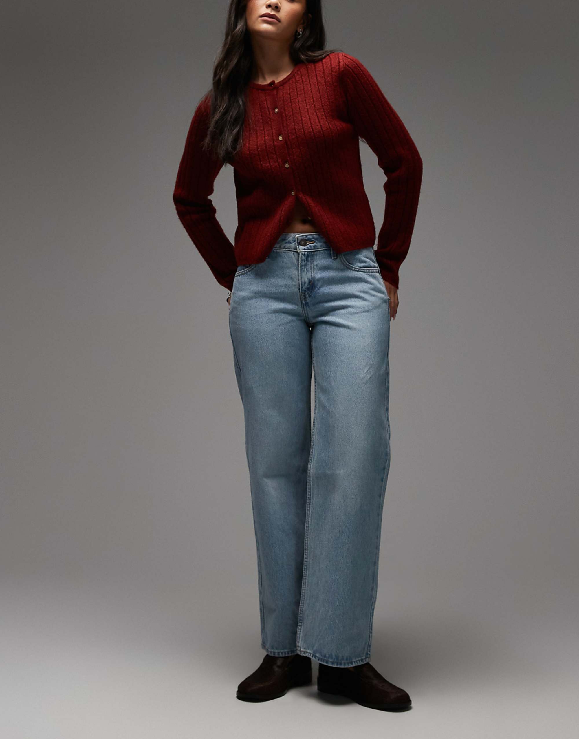 Levis Low Loose Straight Leg Jeans in Light Blue