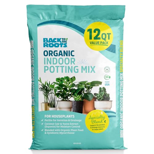 Back to the Roots 100% Organic Indoor Potting Mix (value 12 Quart) | Promotes Healthy Houseplant Growth| Made in the Usa