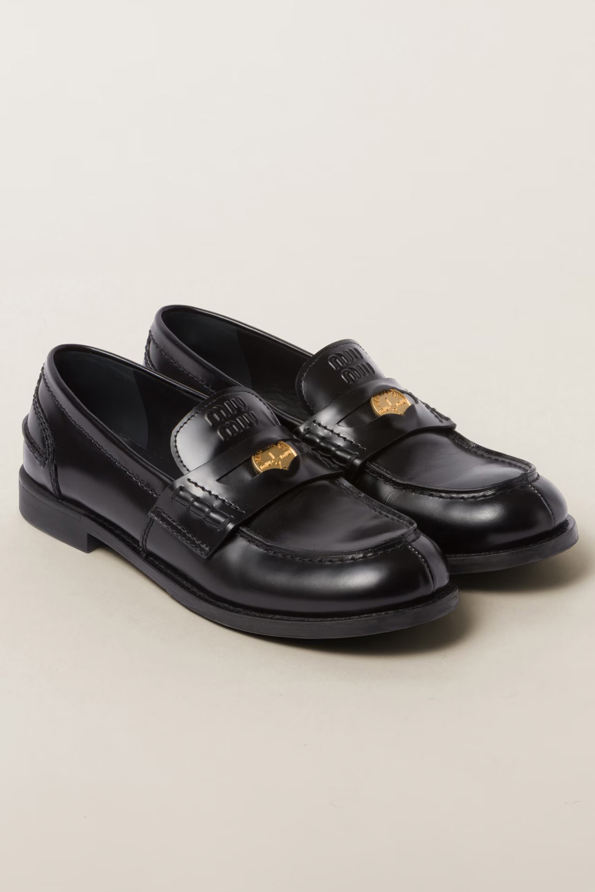 Brushed Leather Penny Loafers
