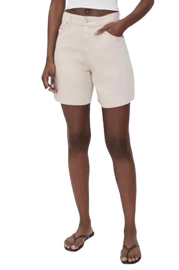 Levi's Women's High Baggy Shorts, Crystal Gray, Off White, 24