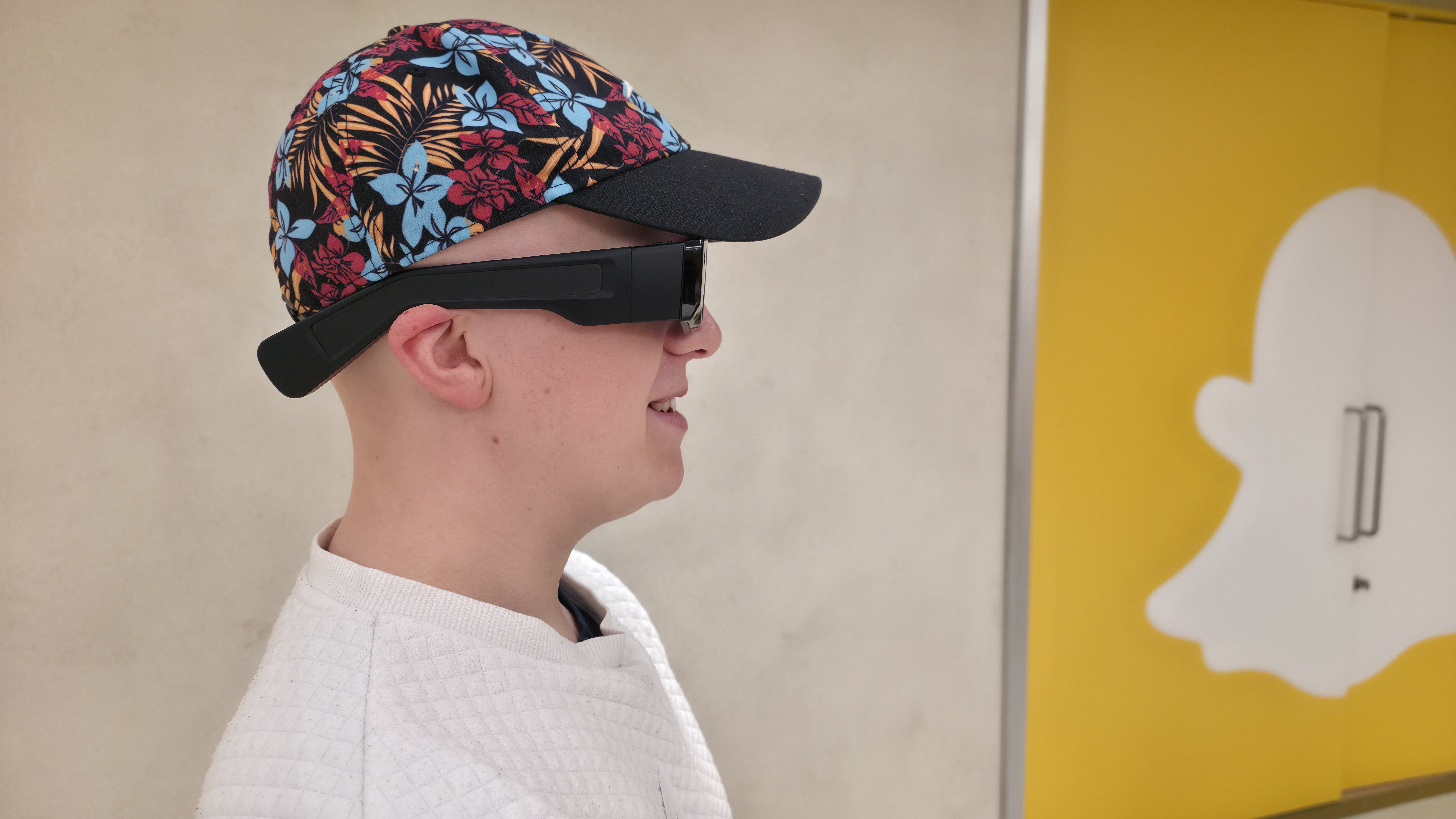 Hamish using the Snap Spectacles