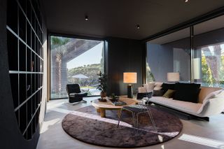 living space inside Blackbird, a luxury house in Portugal