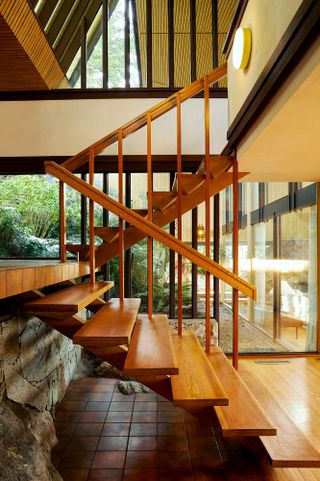 Timber staircase at Beaton house
