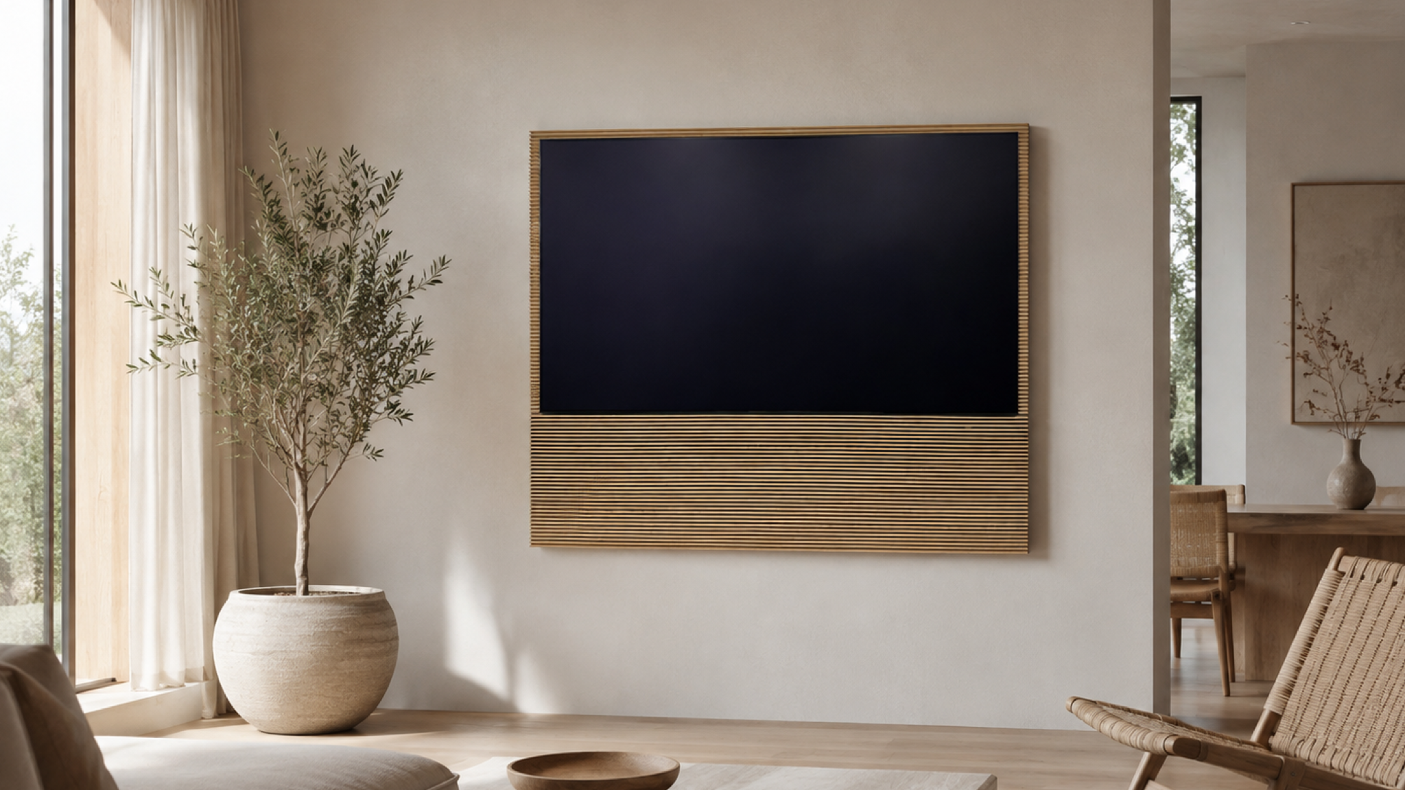 Samsung HiFi S99H wall mounted in a neutrally decorated room