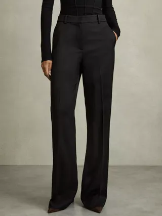 Reiss Petite Millie Wide Leg Trousers, Black