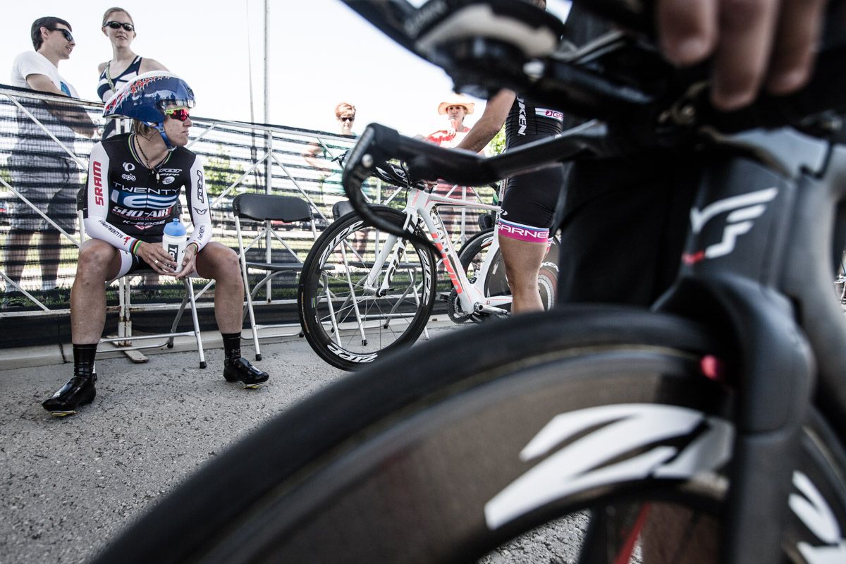 ristin Armstrong (Twenty 16) waiting for the start of her TT