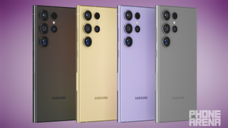 Phone Arena renders of the four rumored colors for the S24 Ultra