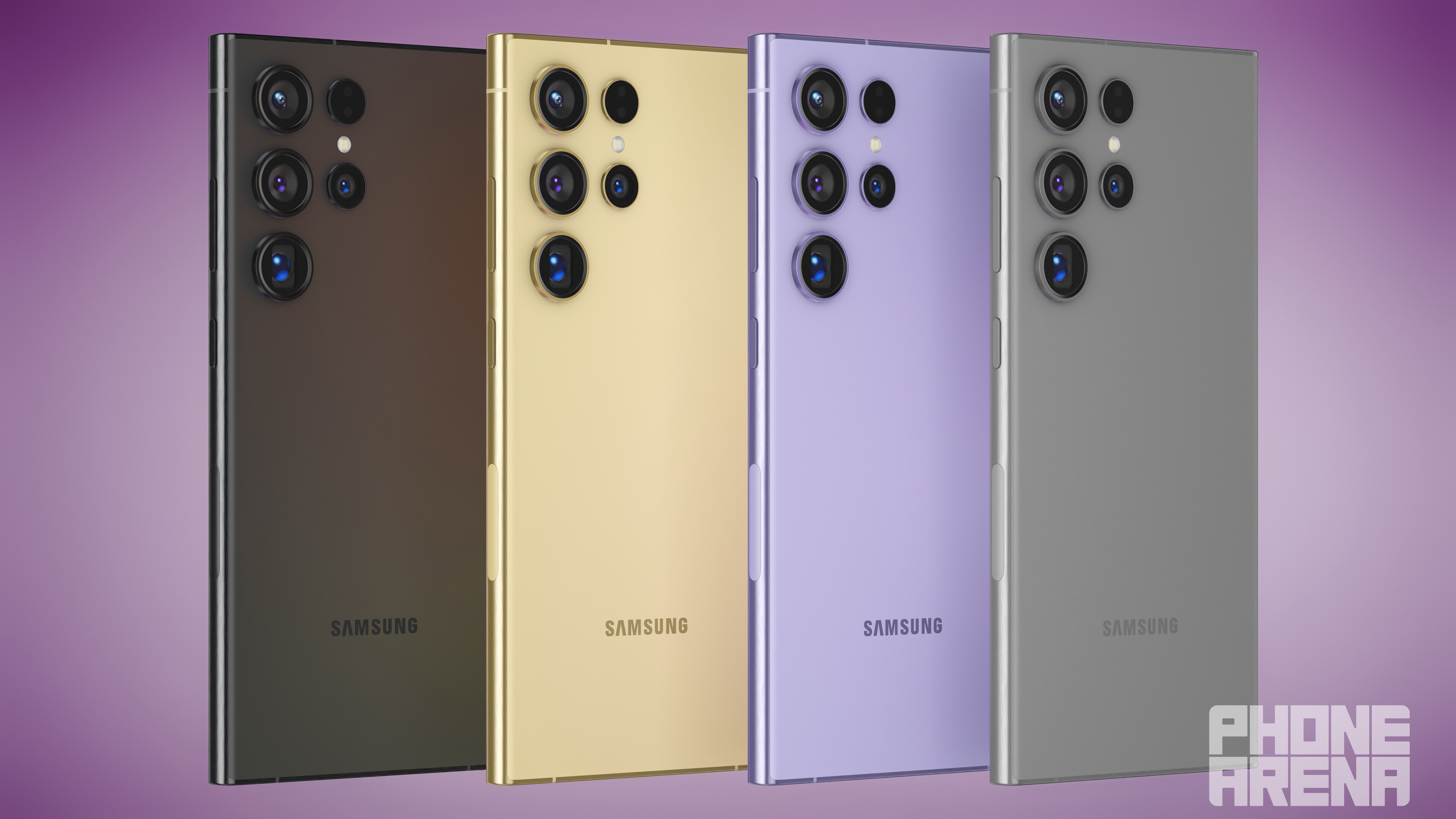 Phone Arena rend les quatre couleurs supposées pour le S24 Ultra