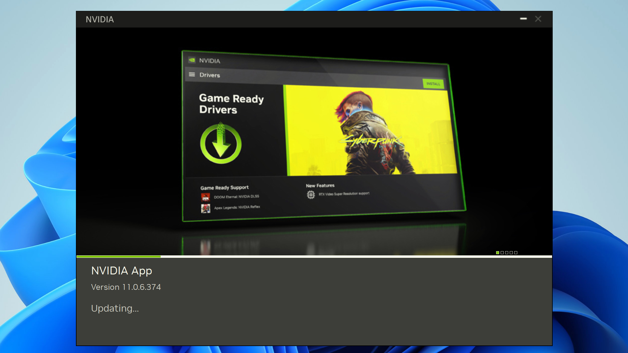 Nvidia app in action