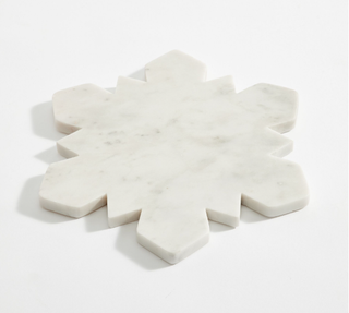 Snowflake-shaped charcuterie board.