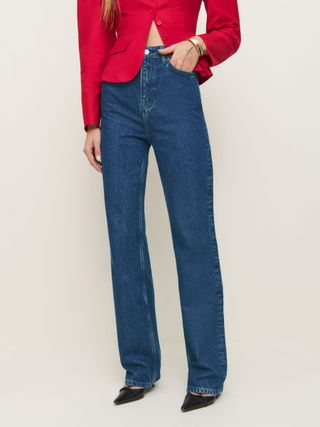 Wilder High-Rise-Jeans mit weitem Bein