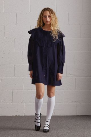 Mimi Mini Dress - Navy Broderie