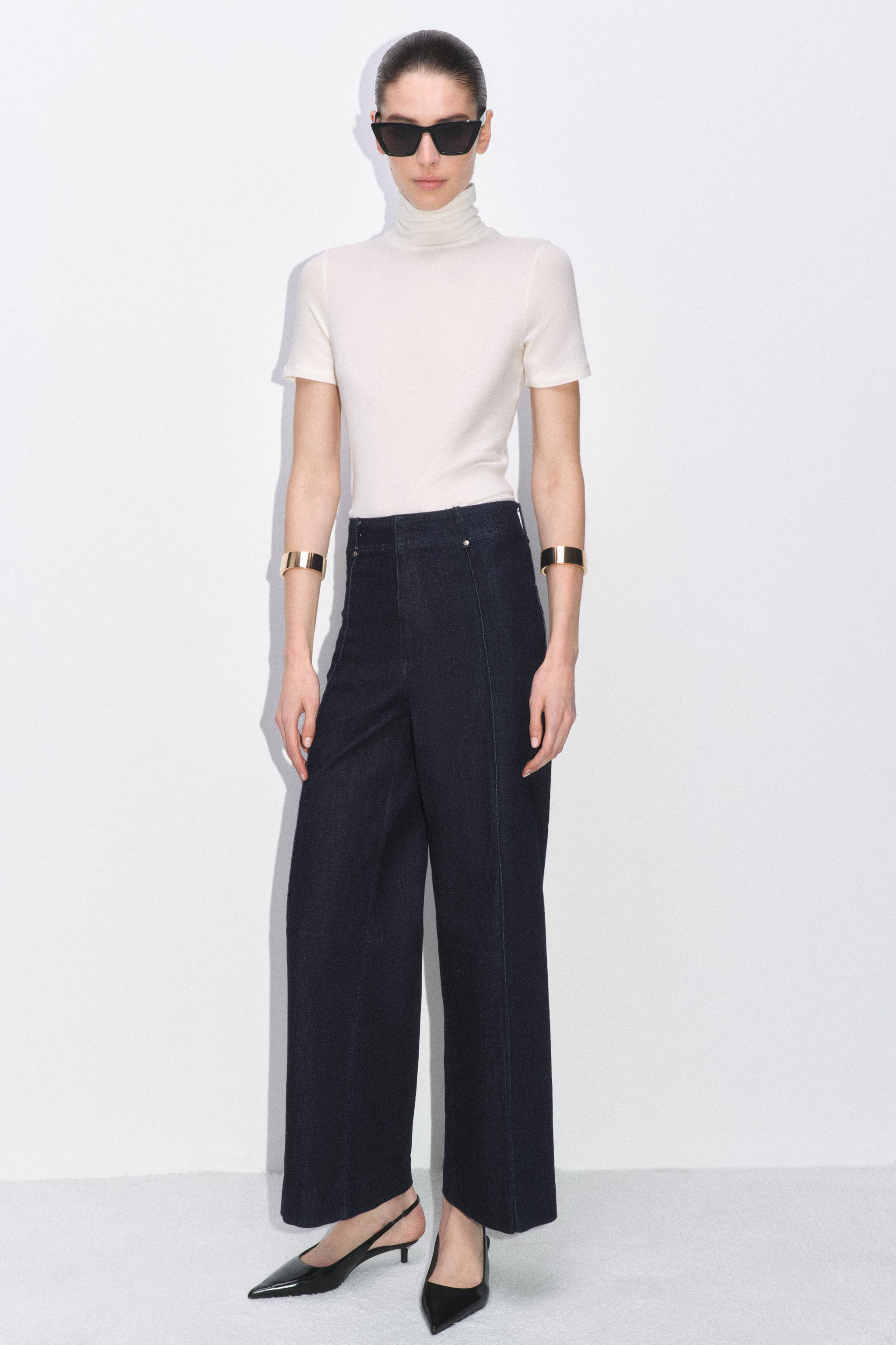 Zw Collection Wide-Leg High-Waist Jeans