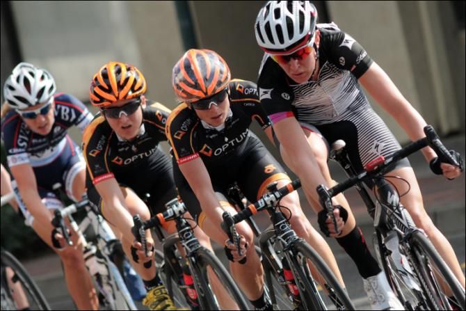 Ally Stacher takes her time at the front.