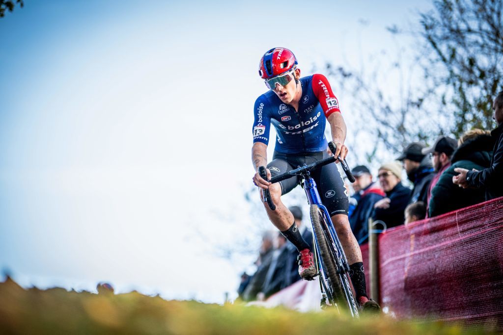 Thibau Nys (Baloise Trek Lions) in action during Sunday&#039;s UCI World Cup round in Flamanville