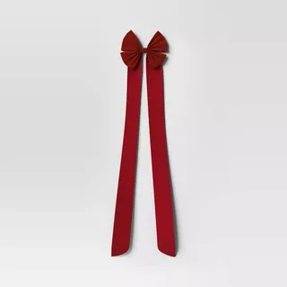 45" Velvet Double Loop Bow Christmas Tree Topper Red - Wondershop™