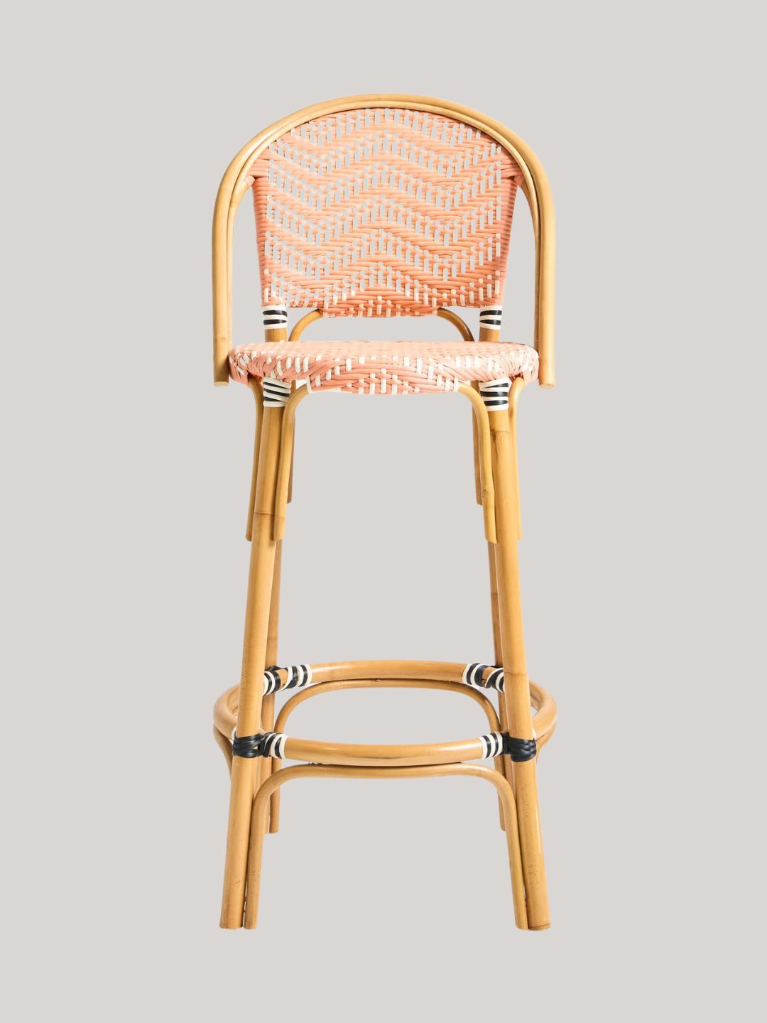Oliver Bonas, Bistro Pink Rattan Bar Stool