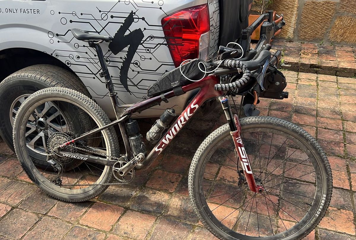 Specialized S-Works bike of Laurens ten Dam ready for Transcordilleras 2024