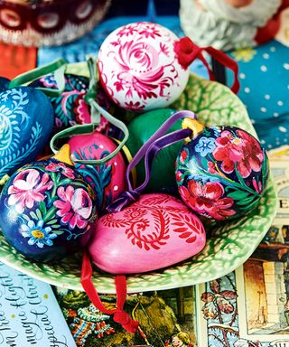 Colorful, handpainted ornaments