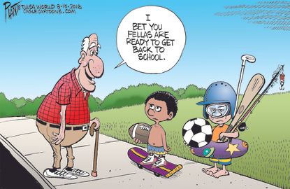 Editorial cartoon U.S. Kids back to school