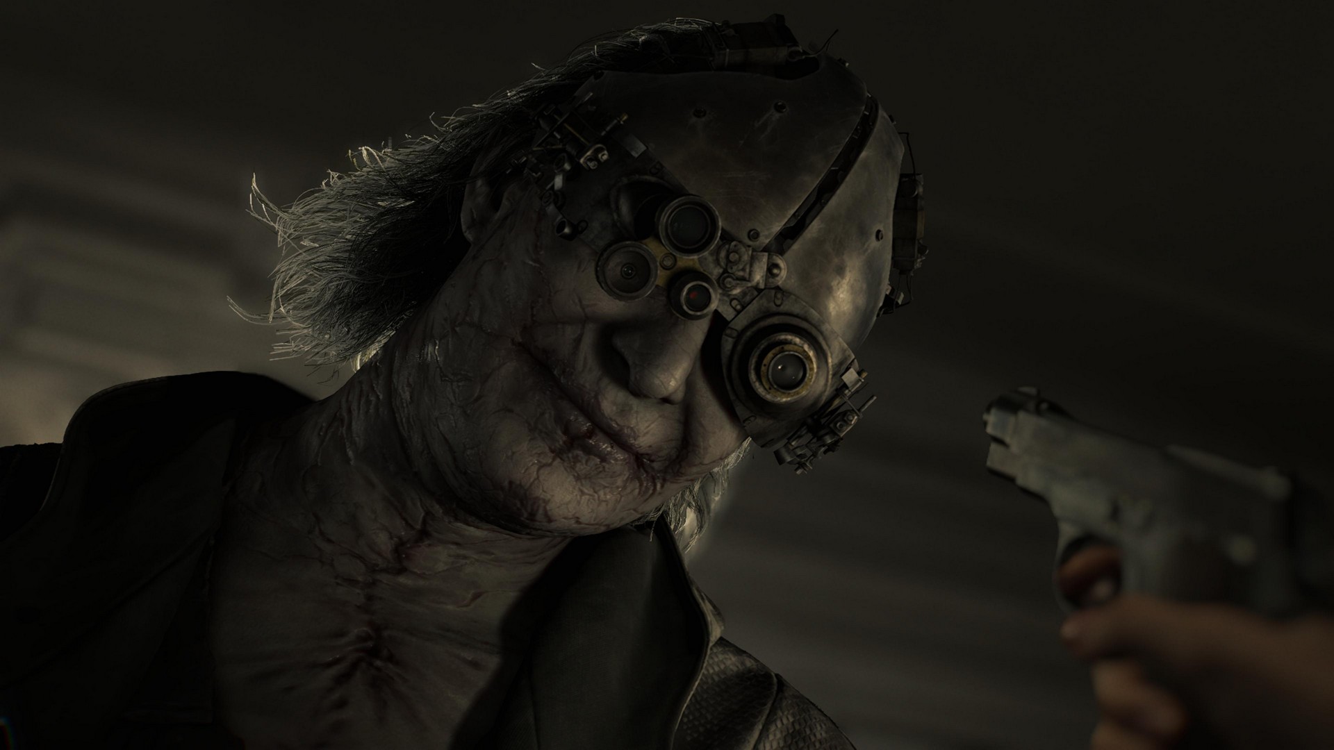 Dr. Gideon speaks with Grace within the care center in Resident Evil Requiem, and smirks