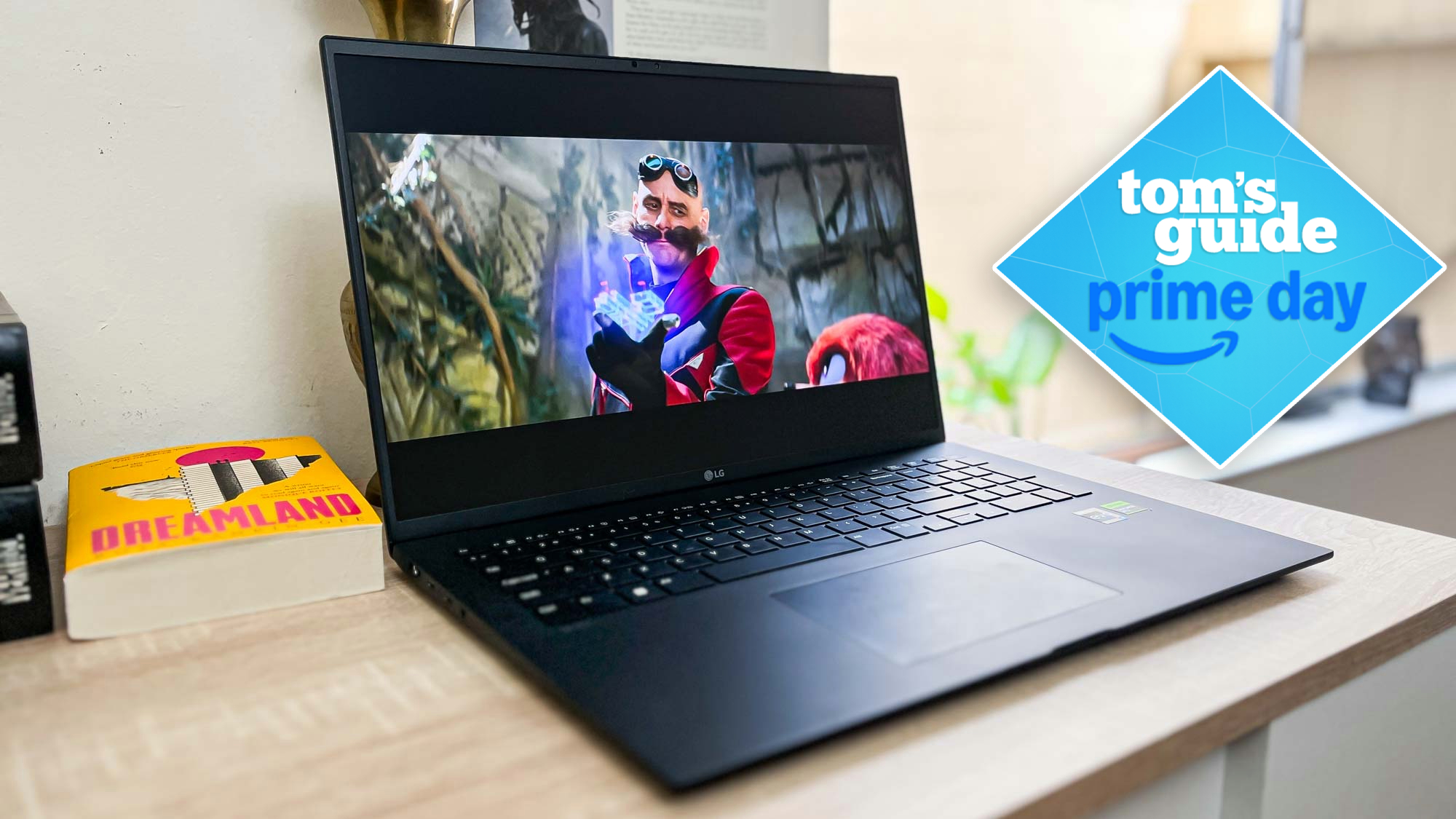 LG Gram 17 Pro with Prime Day deal tag superimpoesd