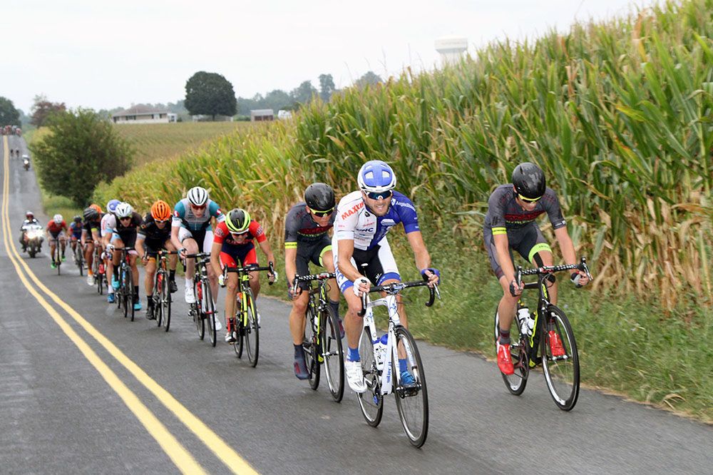 Danny Summerhill (UnitedHealthcare) leads a break through one of the many cornfields.