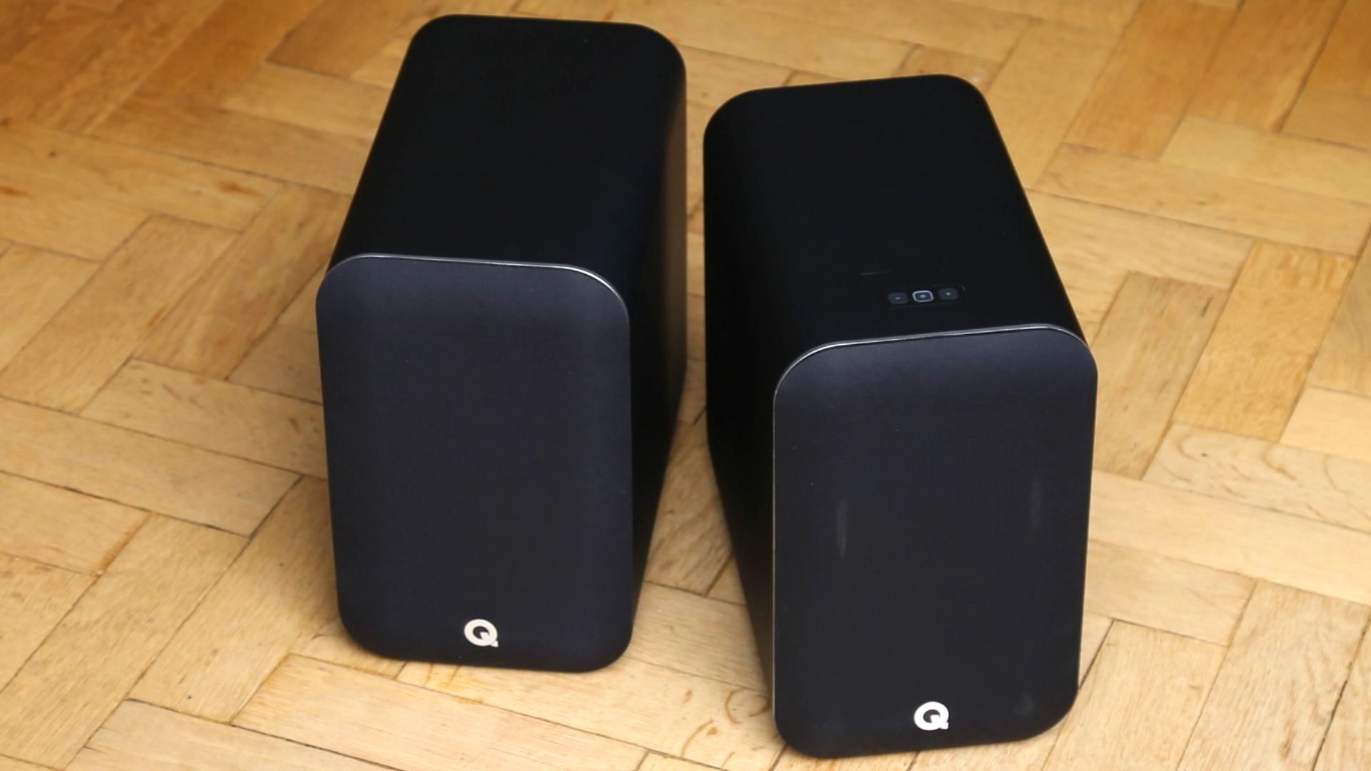 pair of Q Acoustics M20 HD bookshelf speakers