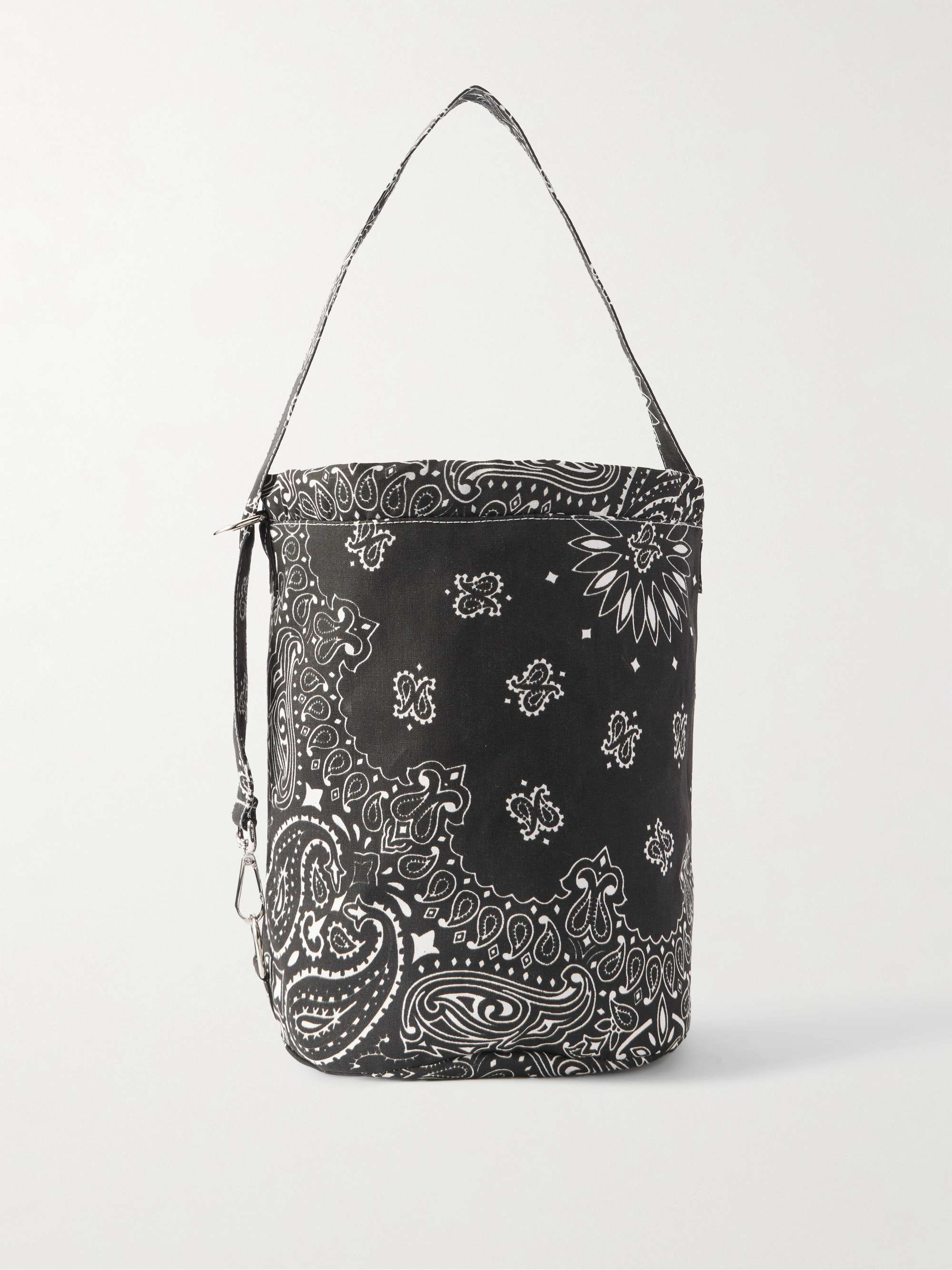 Paisley-Print Cotton Bucket Bag