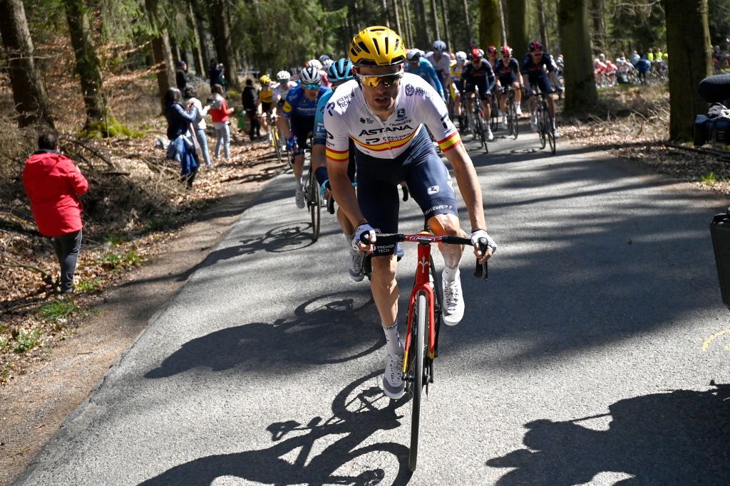 AstanaPremier Techs Spanish cyclist Luis Leon Sanchez rides during the LiegeBastogneLiege one day cycling race from Liege to Liege on April 25 2021 Belgium OUT Photo by ERIC LALMAND Belga AFP Belgium OUT Photo by ERIC LALMANDBelgaAFP via Getty Images