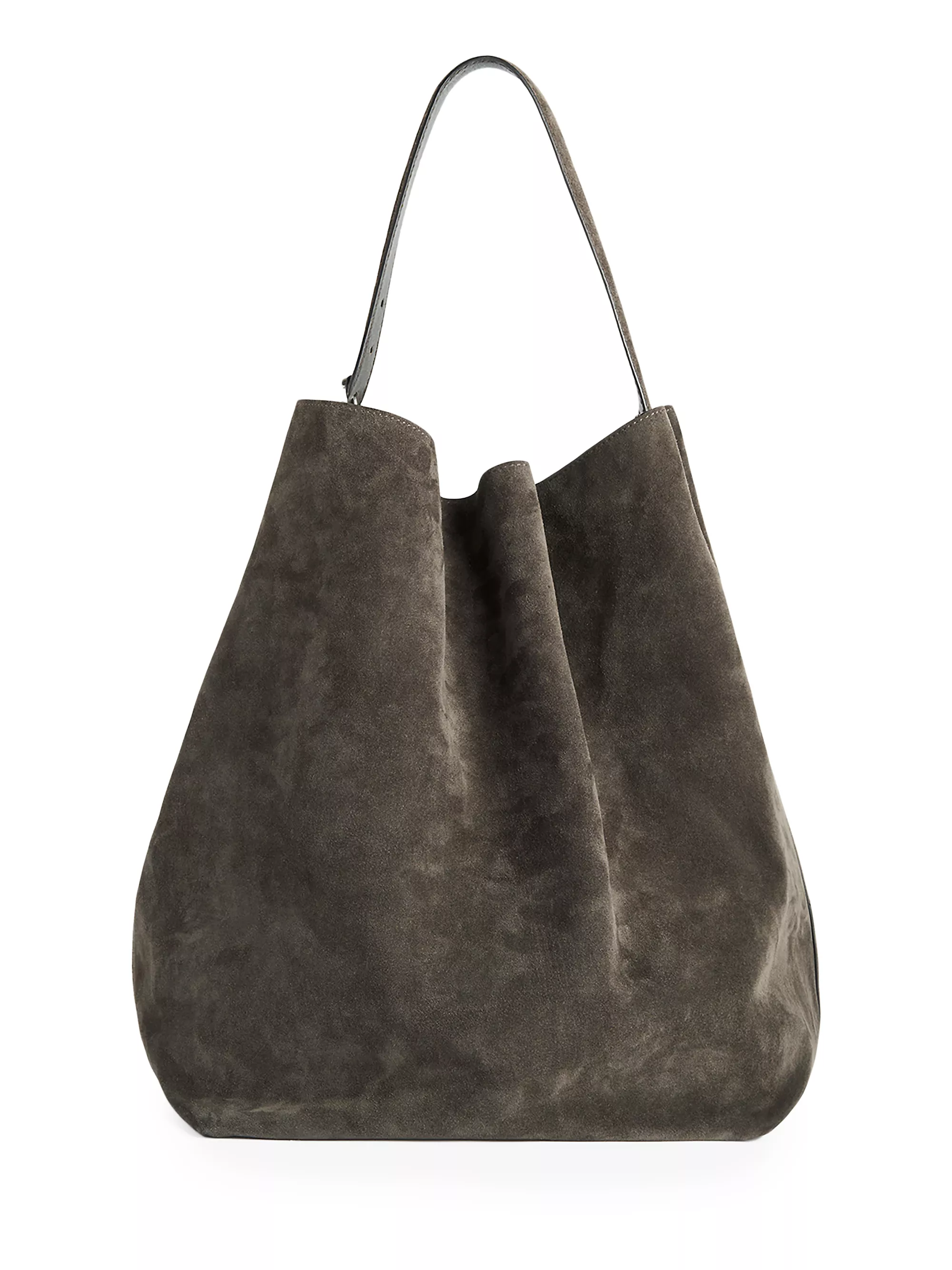 Suede Belted Tote Bag