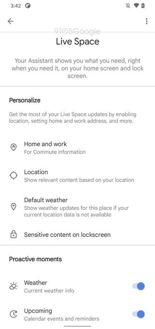 Google Assistant Live Space 925