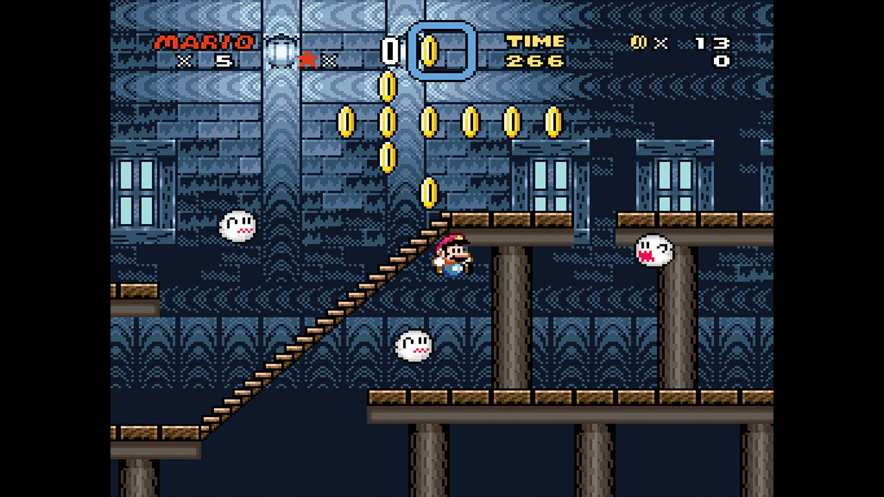 Mario jumps through a haunted house in Super Mario World - from Retro Gamer 252