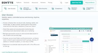 Egnyte review - Egnyte's webpage discussing its features