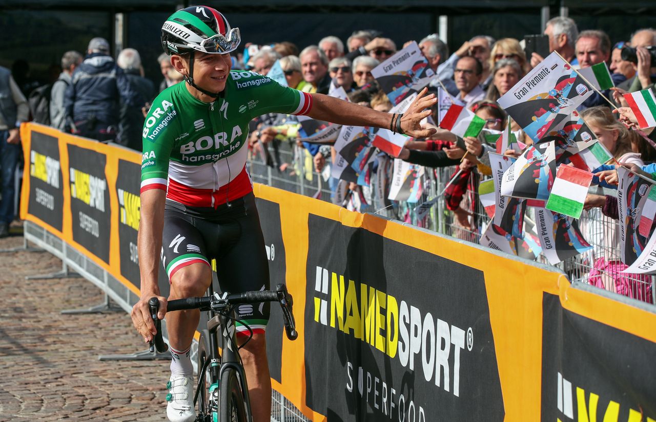 Italian champion Davide Formolo (Bora-Hansgrohe) at the start of Gran Piemonte