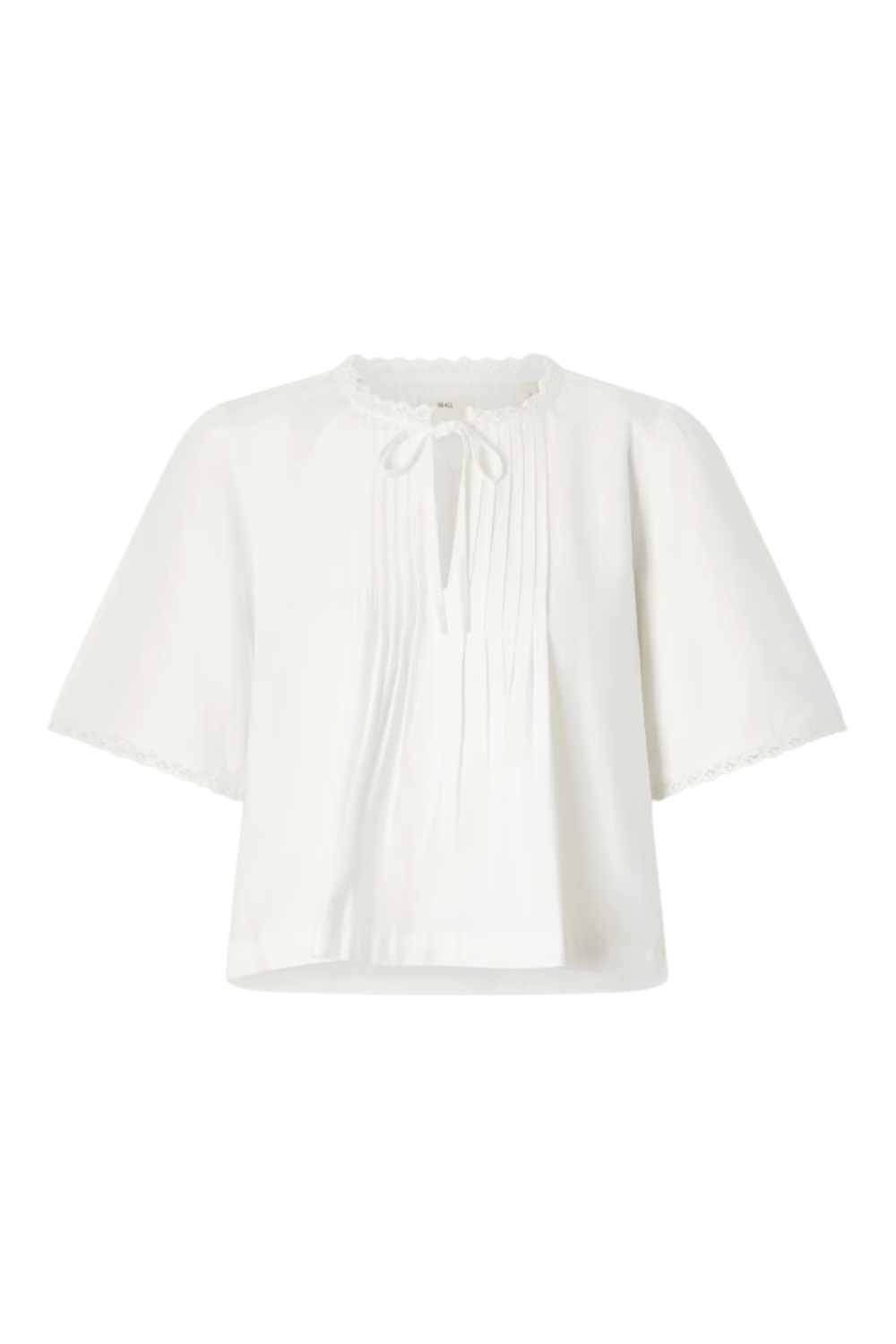 SKALL, Freesia pleated lace-trimmed organic cotton shirt