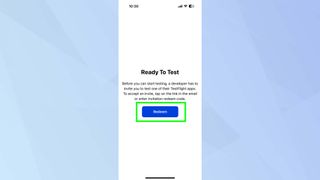 TestFlight landing page