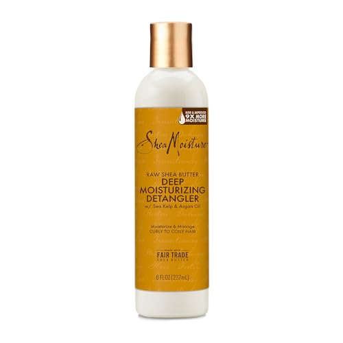 Sheamoisture Raw Shea Butter Deep Moisturizing Detangler for Dry, Damaged Hair, Hair Styling Product Formulated With Sea Kelp and Argan Oil 8 Oz