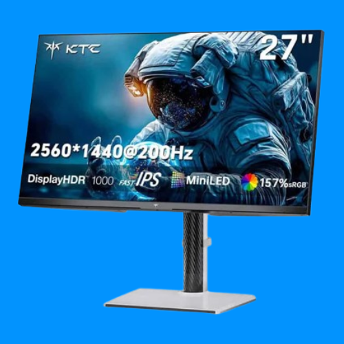 KTC M27T6S on a blue background