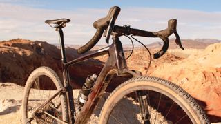Cannondale Topstone Carbon Gravel Bike 2022 in a dusty desert enviroment