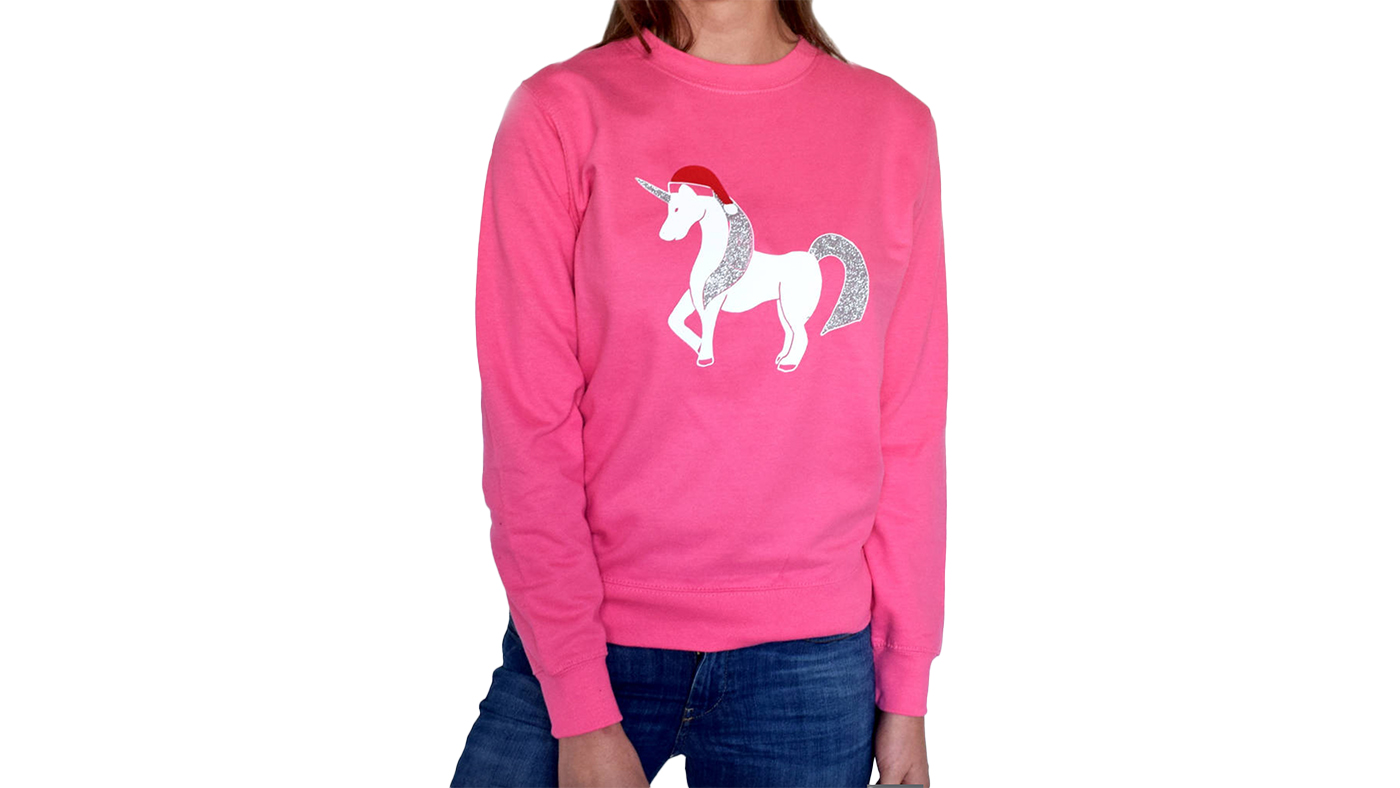 Christmas Glitter Unicorn jumper