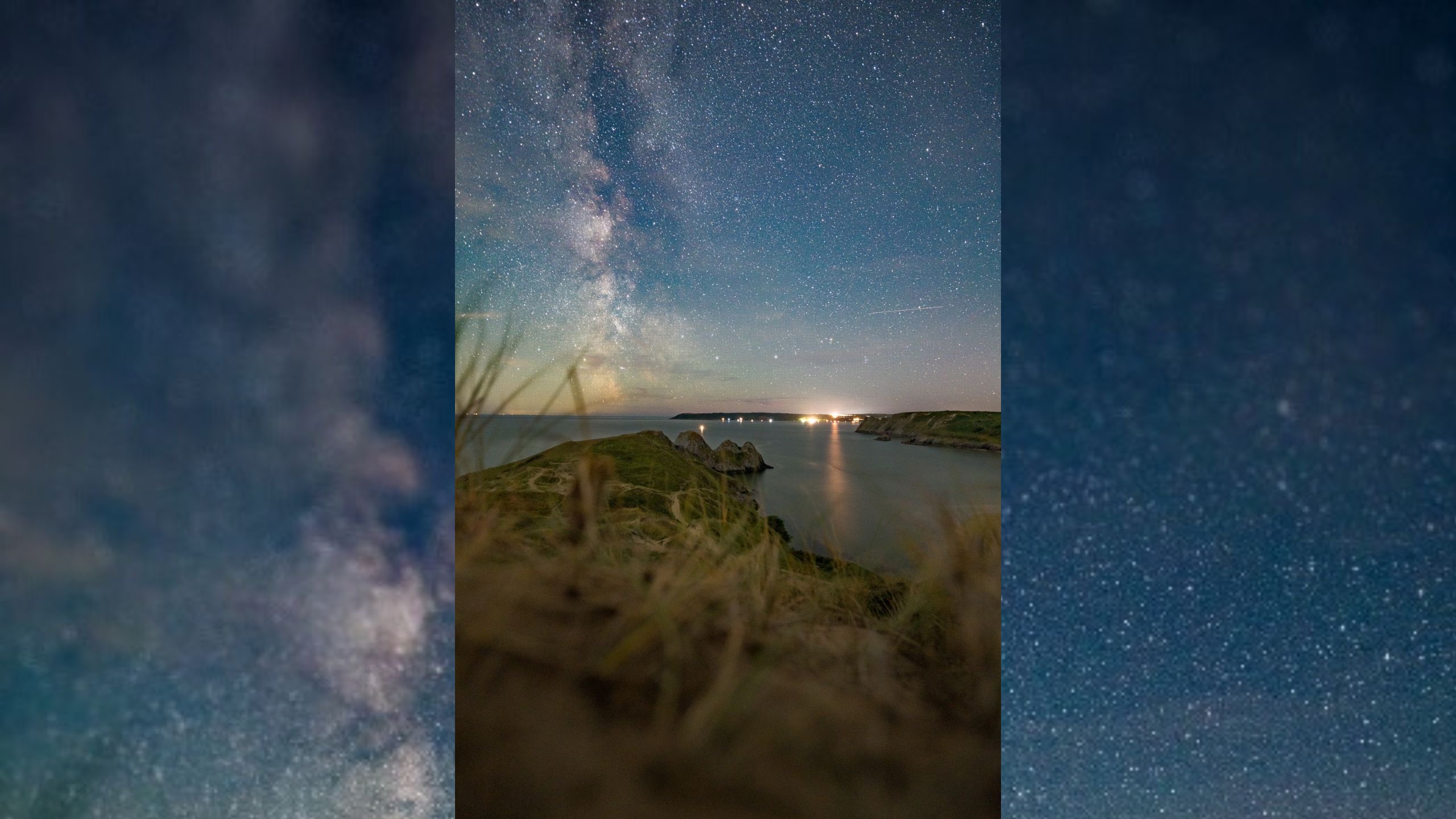 Milky way above a landscape at night