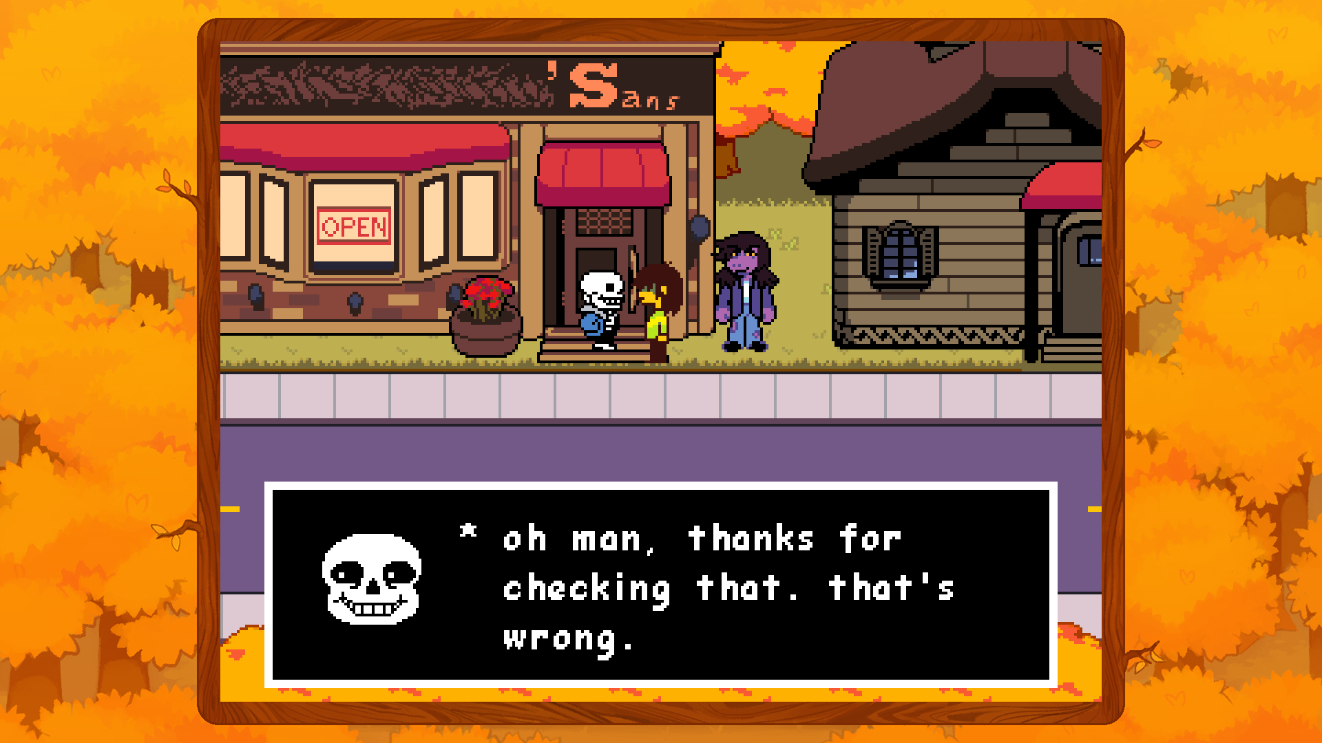 San thanks the player in Deltarune