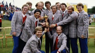 The 1981 US team after its Ryder Cup win at Walton Heath