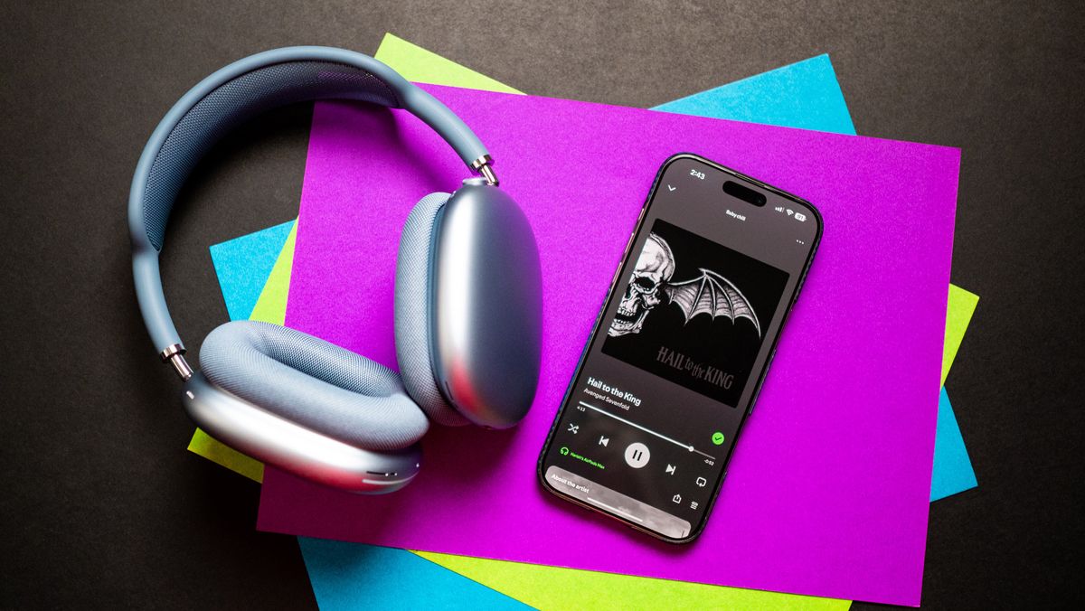 AirPods Max USB-C against colorful background