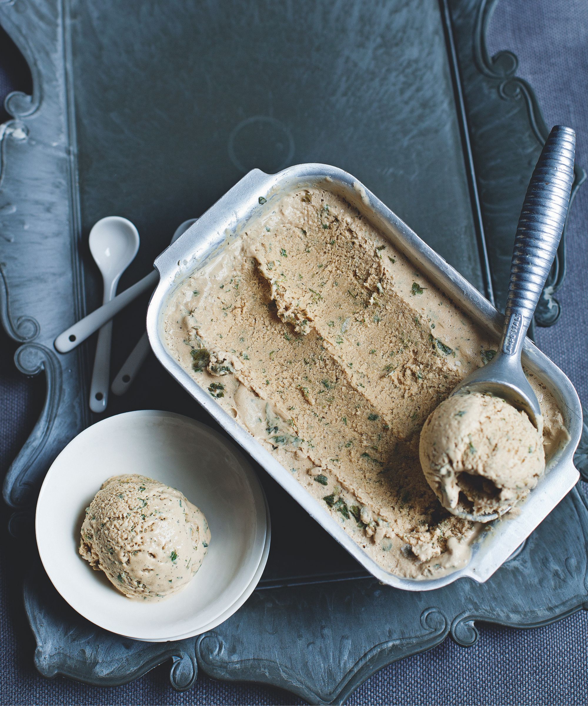 Lapsang Souchong and Green Mint Ice Cream