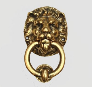 Solid Brass Lion with Ring Door Knocker