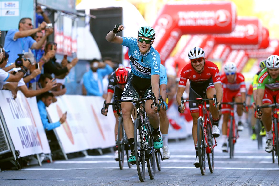 Sam Bennett (Bora-Hansgrohe) wins stage 2 of the 2017 Tour of Turkey.