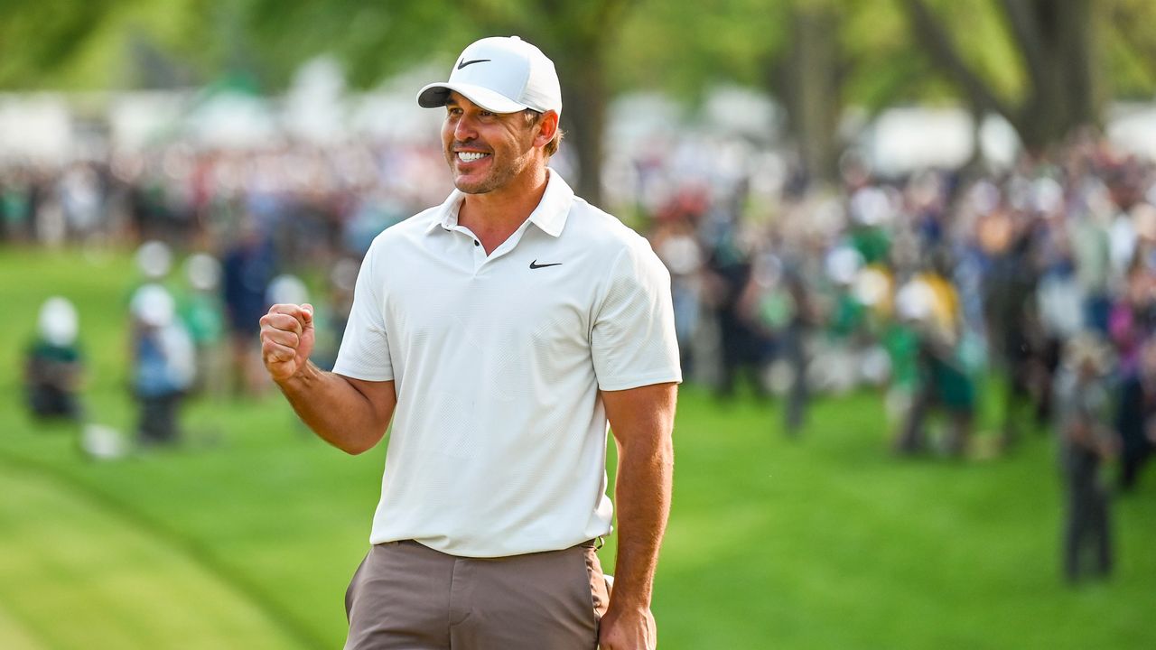 Brooks Koepka celebrates his PGA Championship victory